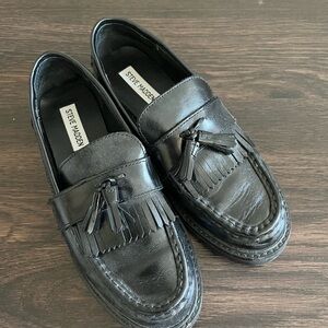 Steve Madden Black Tassel Loafers